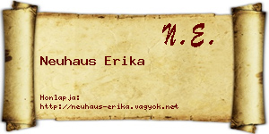 Neuhaus Erika névjegykártya